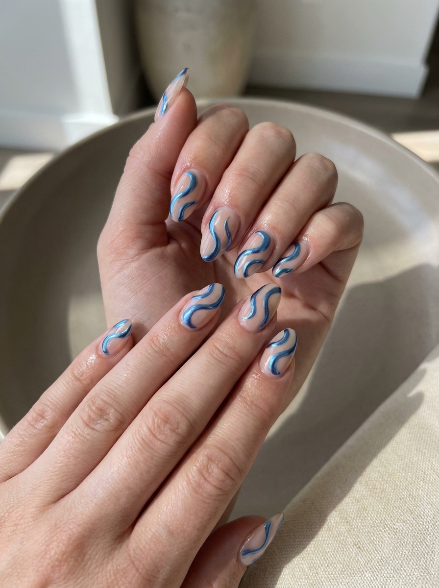 Blue Chrome Swirls